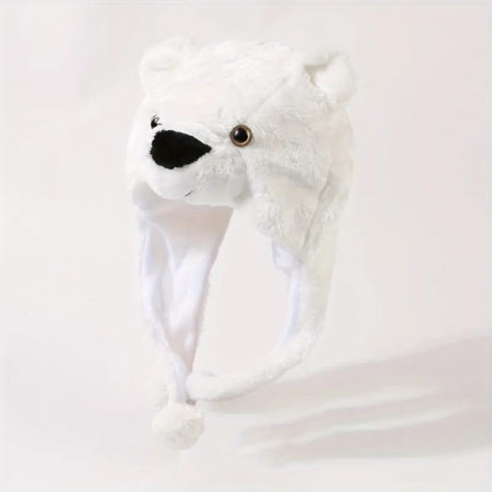 Gorro peluche Animal con orejas pompones en los extremos Husky - Imagen 12