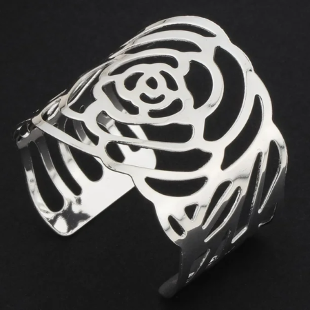 Brazalete Ajustable Acero Plateado Rose - Imagen 7