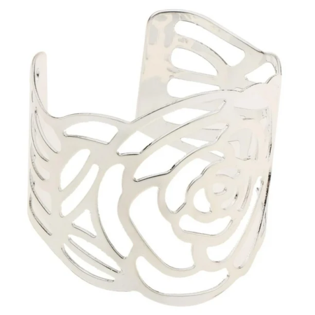Brazalete Ajustable Acero Plateado Rose - Imagen 5
