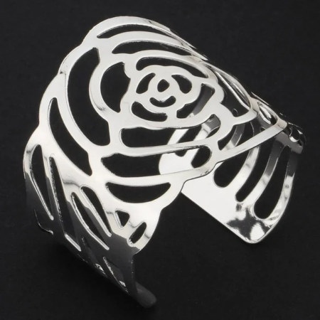 Brazalete Ajustable Acero Plateado Rose - Imagen 6