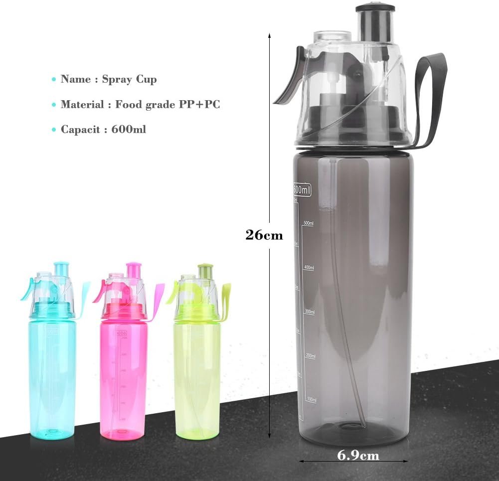 💧 Botella 2 en 1 · Hidratación & Bruma · 600 ml - Imagen 4