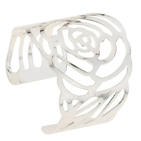 Brazalete Ajustable Acero Plateado Rose - Imagen 4