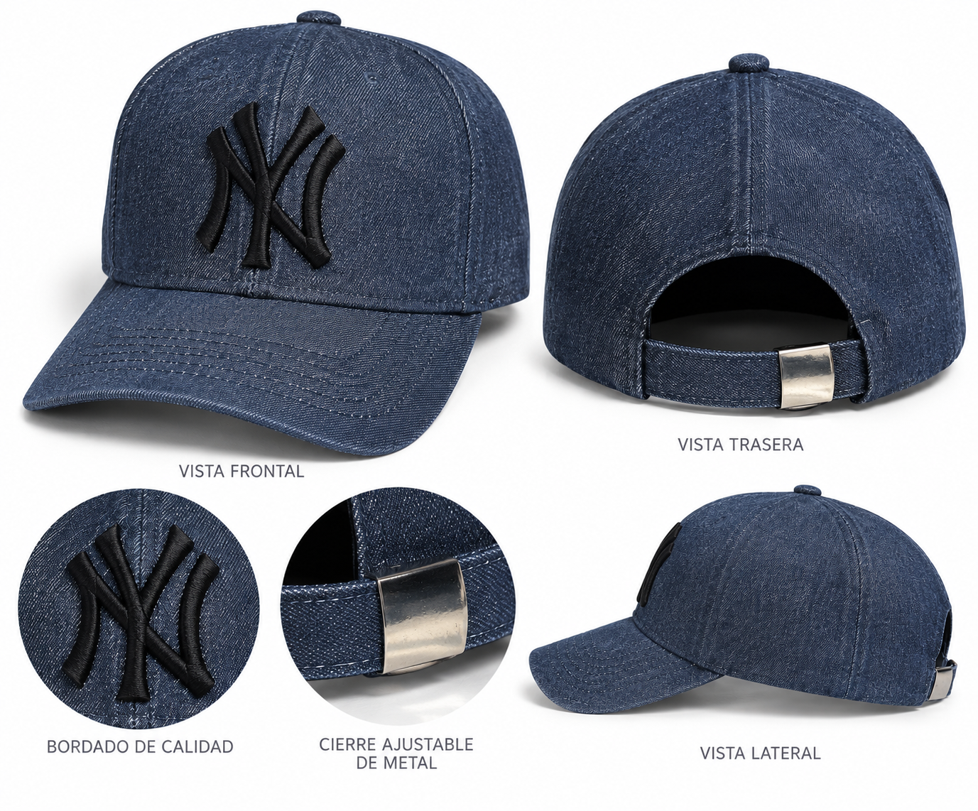 🧢 Gorra NY · Visera Larga 7,5 cm · Ajustable - Imagen 24