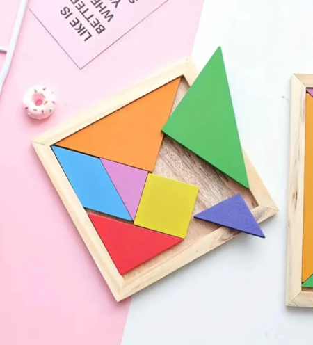 Puzzle de madera educativo infantil tangram - Imagen 10