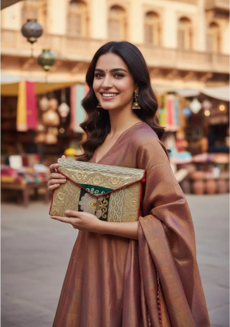 Cartera Clutch Sobre Bordado Elena - Imagen 6