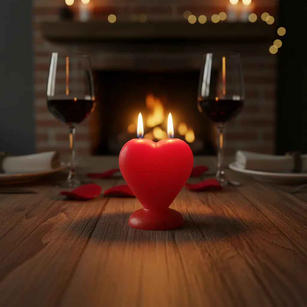 Vela Roja Corazon - Imagen 3