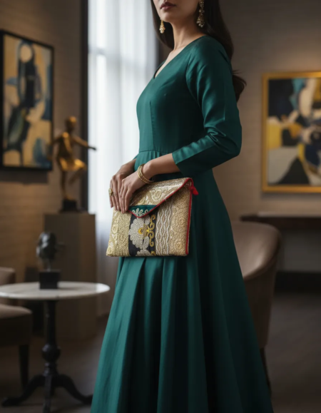 Cartera Clutch Sobre Bordado Elena - Imagen 7