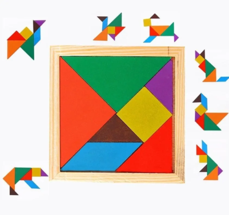 Puzzle de madera educativo infantil tangram - Imagen 4