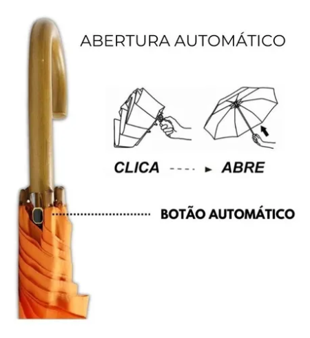 Paraguas Bastón Semiautomático Mango De Madera - Imagen 14