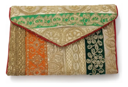Clutch Cartera Bordada con hilos dorados Eliana - Imagen 4