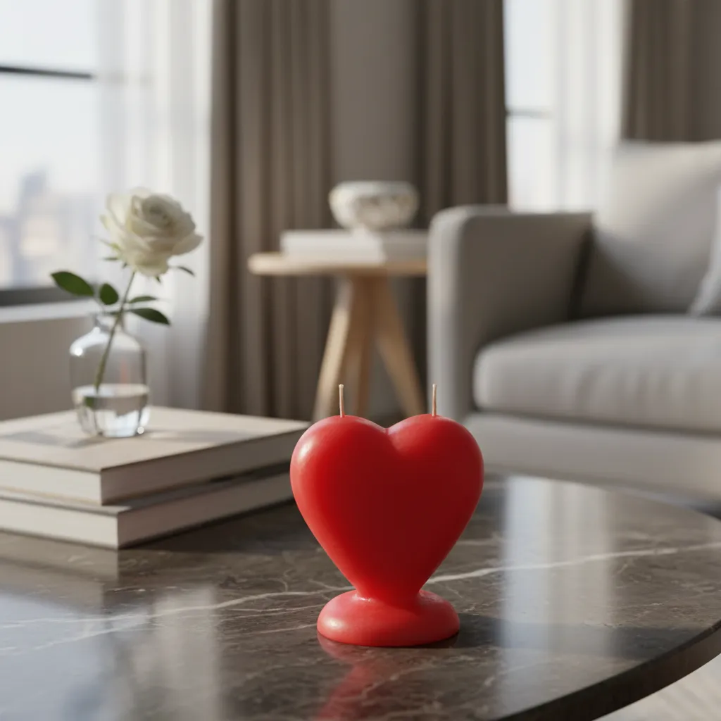 Vela Roja Corazon - Imagen 2