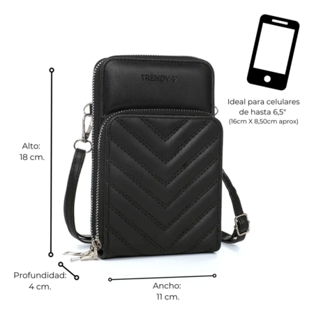 Portacelular Bandolera De Mujer Cuero Pu Cartera Trendy - Imagen 5