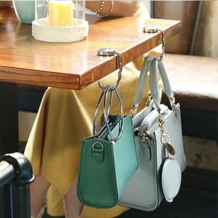 Gancho plegable redondo para cuelga cartera bolso - Imagen 3