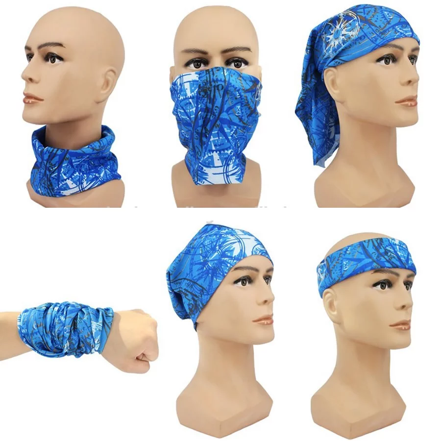 Cuello Bandana cubreboca Muñequera estampada ciclismo, deportes, Black - Imagen 6