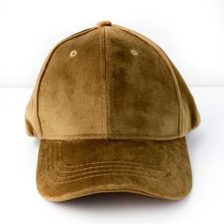 Gorra Visera Larga Glam En Terciopelo Camel - Imagen 3