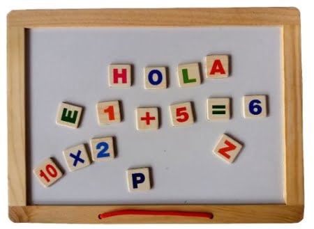 Pizarra Pizarrón Madera Abecedario Doble Letras Tiza Fibra - Imagen 4