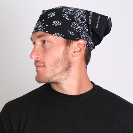 Bandana Pañuelo Pasley clásico de algodón negro - Imagen 7