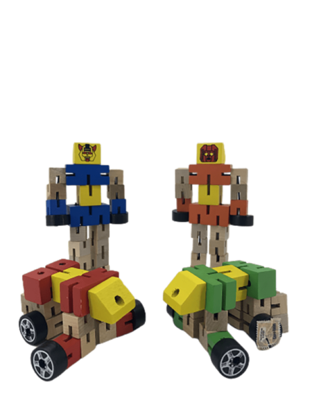 Robot de madera didáctico Souvenir Transformer - Imagen 3
