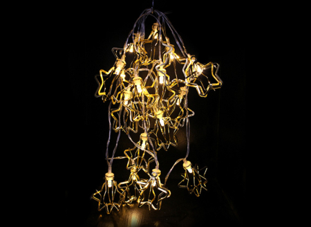 Guirnalda Luz Led de metal Plateado Estrellas 3D - Imagen 2