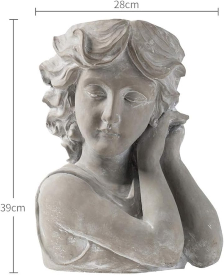 Escultura Porta Maceta decorativa con diseño de Niña Griega - Imagen 7