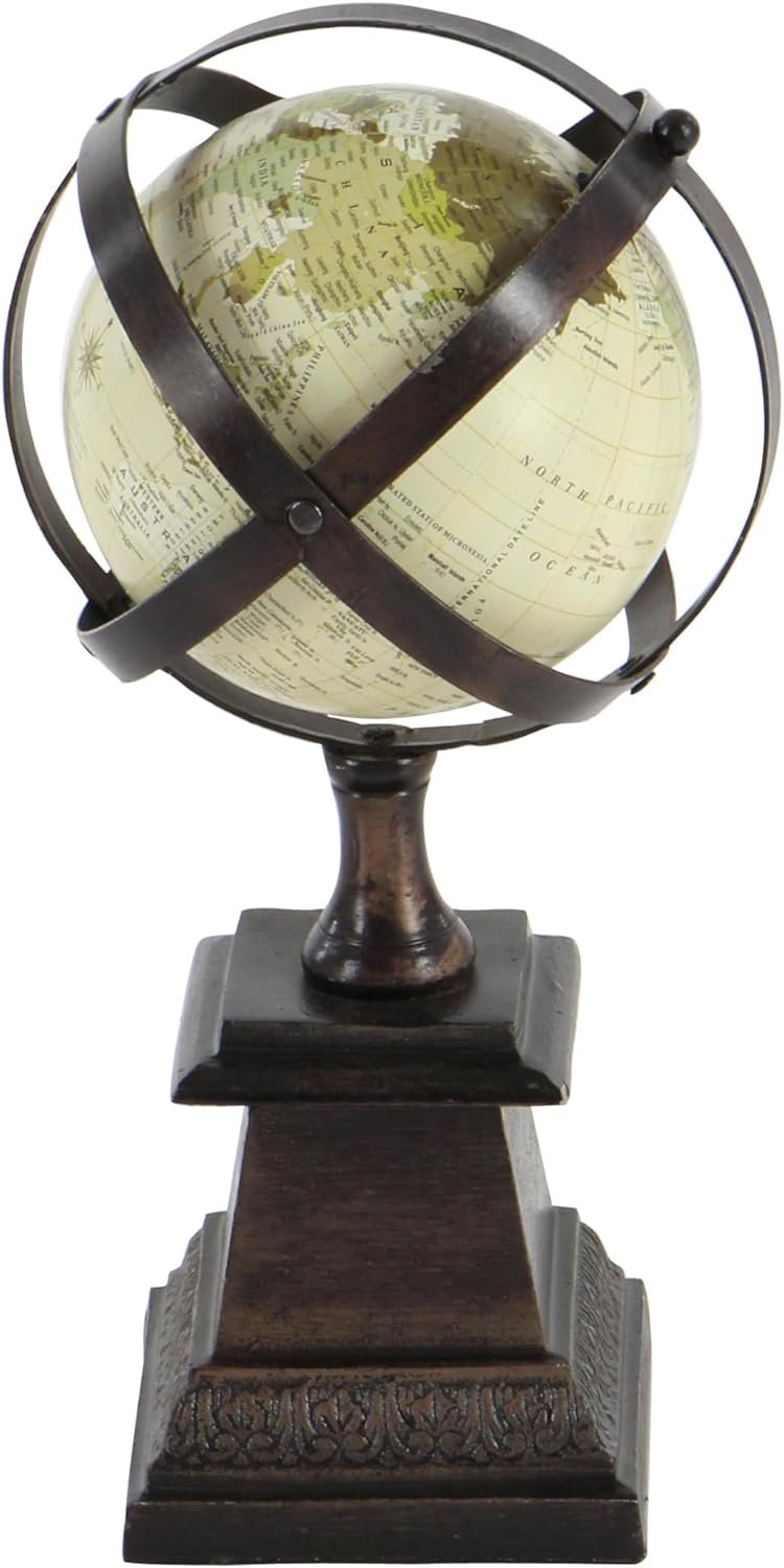 Globo Terraqueo decorativo con soporte Base Madera - Imagen 5