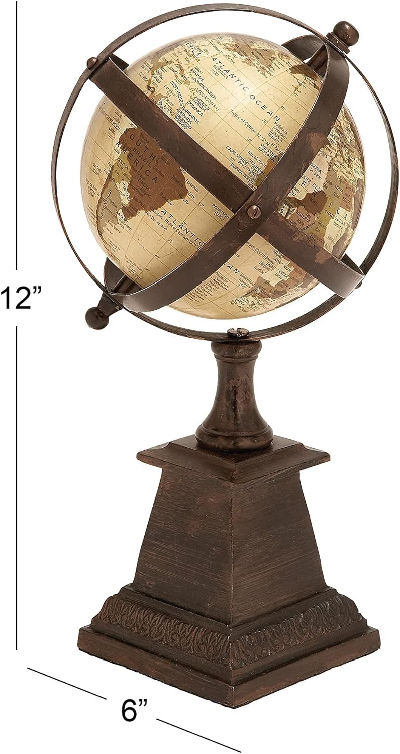 Globo Terraqueo decorativo con soporte Base Madera - Imagen 2