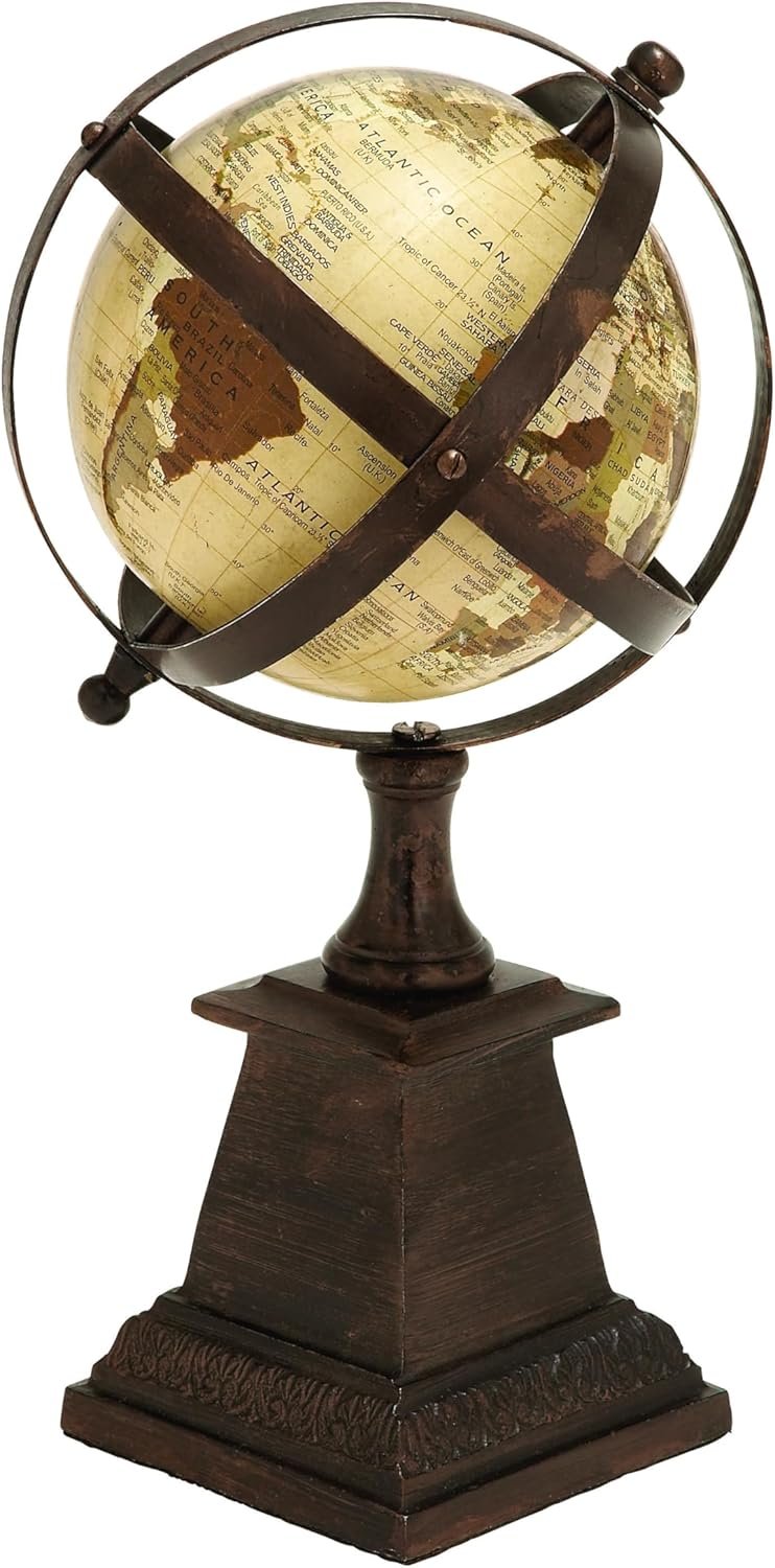 Globo Terraqueo decorativo con soporte Base Madera - Imagen 4