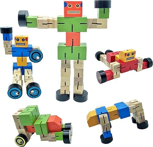 Robot de madera didáctico Souvenir Transformer - Imagen 12