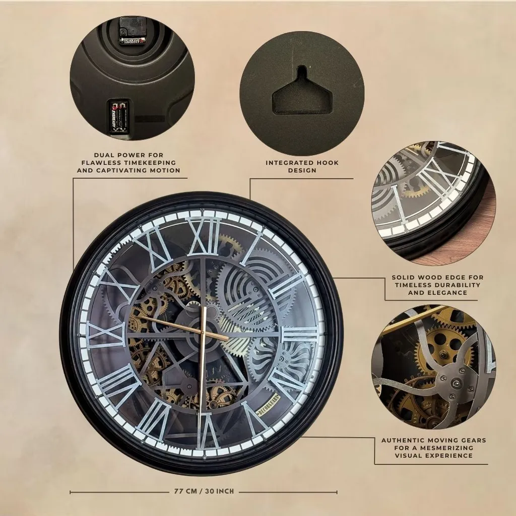 Reloj de Pared Industrial Engranaje Moscu - Imagen 2