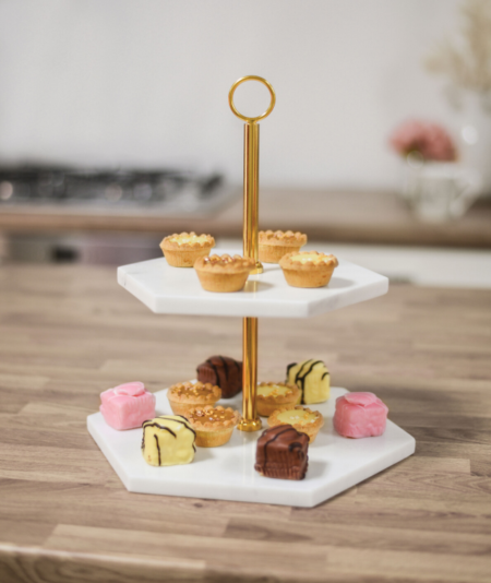 Soporte doble para masas Luxury white - Imagen 2