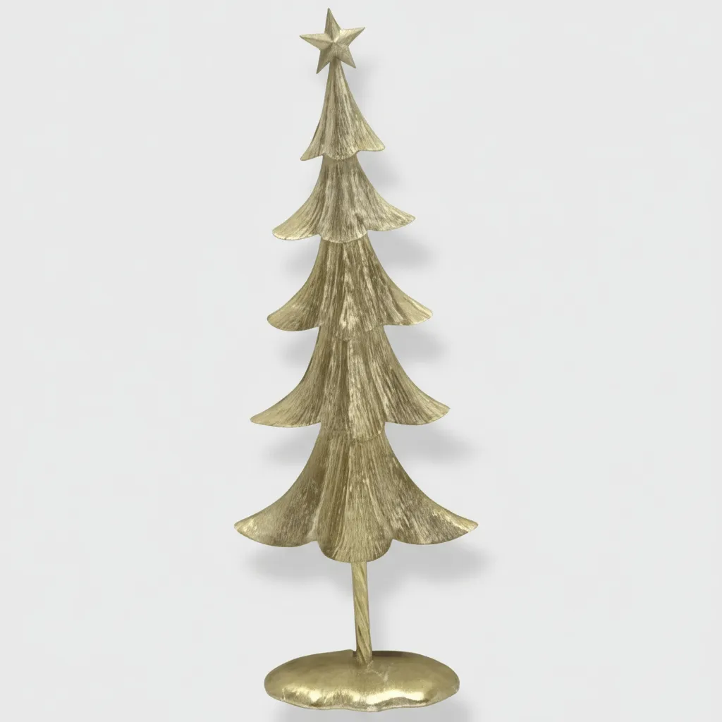 Navidad Arbol de Navidad Metal Dorado - Imagen 7