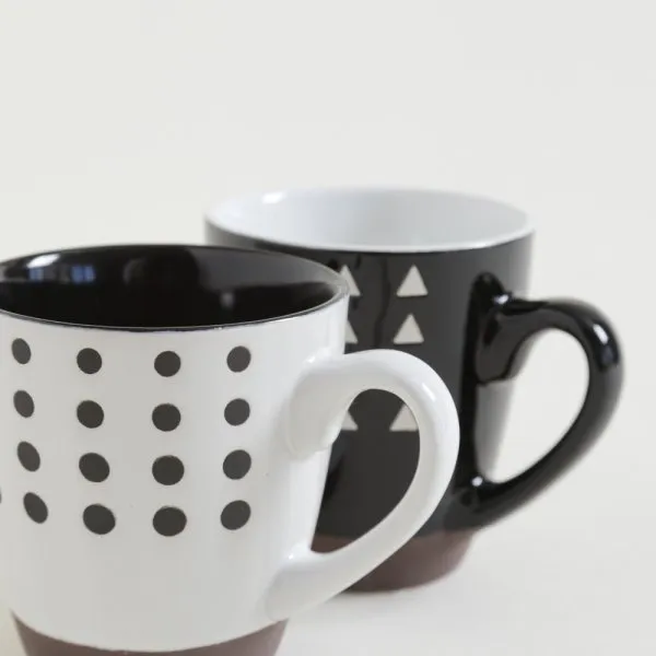 ☕✨ Mug Geométrico Blanco & Negro By CAFF - Imagen 4