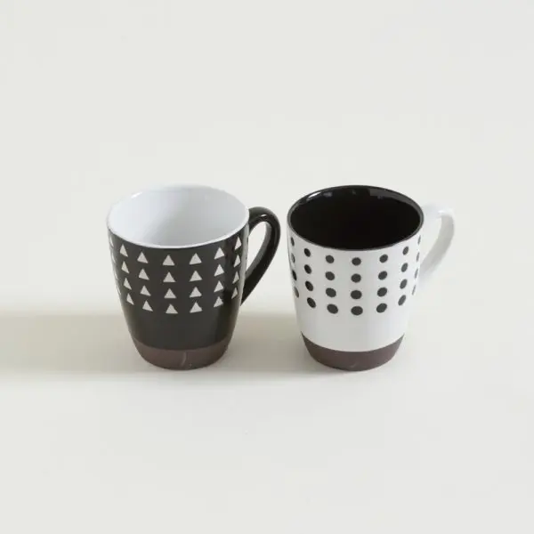 ☕✨ Mug Geométrico Blanco & Negro By CAFF - Imagen 3