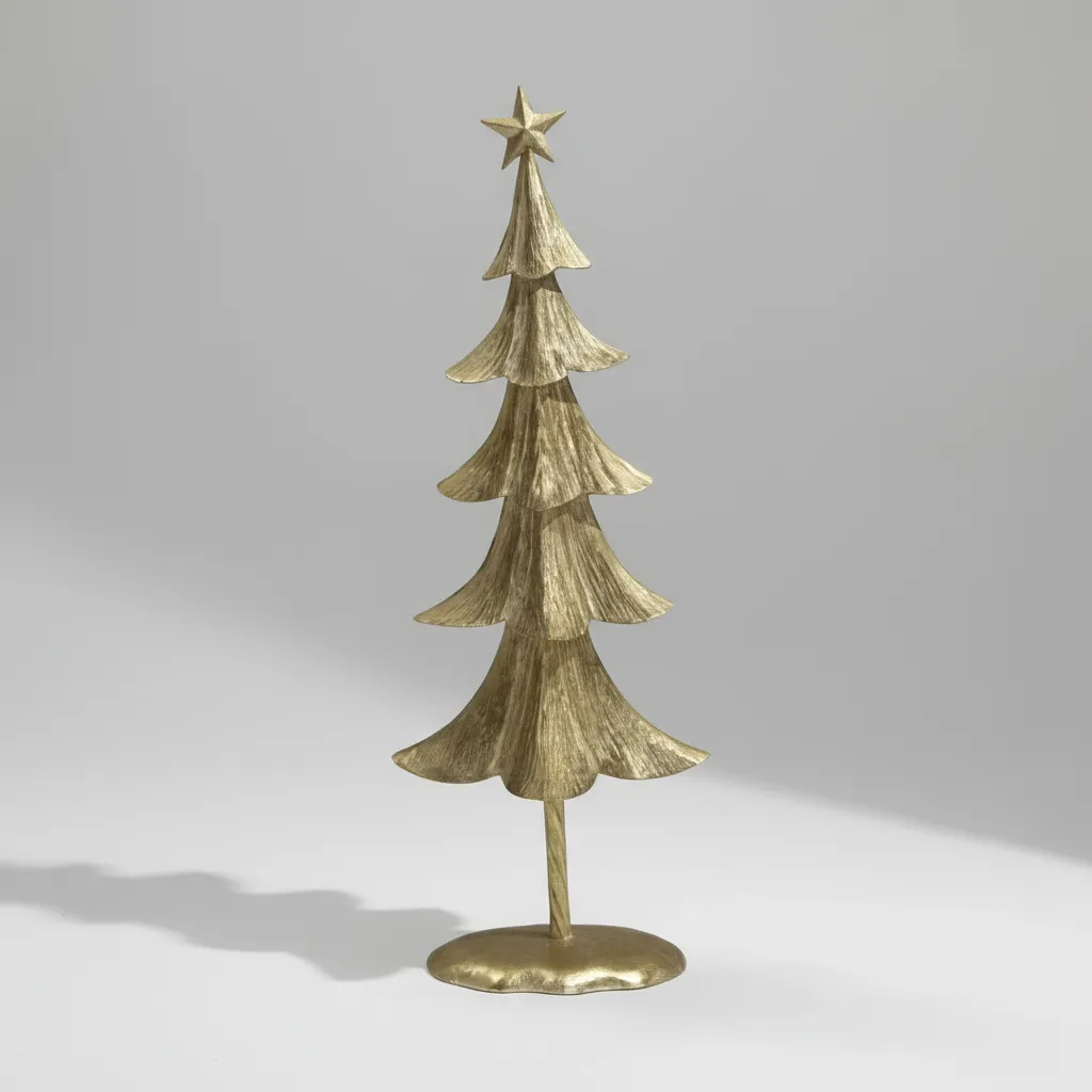 Navidad Arbol de Navidad Metal Dorado - Imagen 8