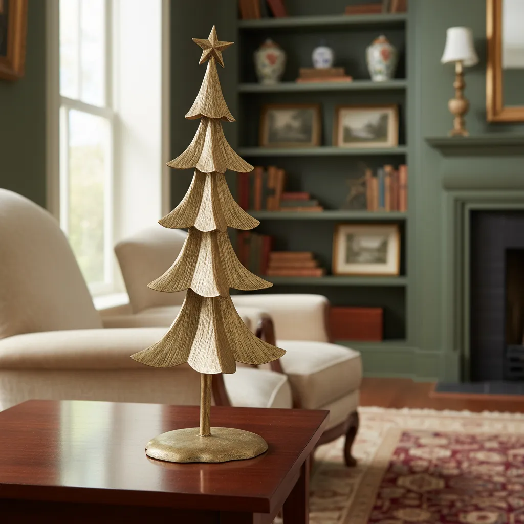 Navidad Arbol de Navidad Metal Dorado - Imagen 4