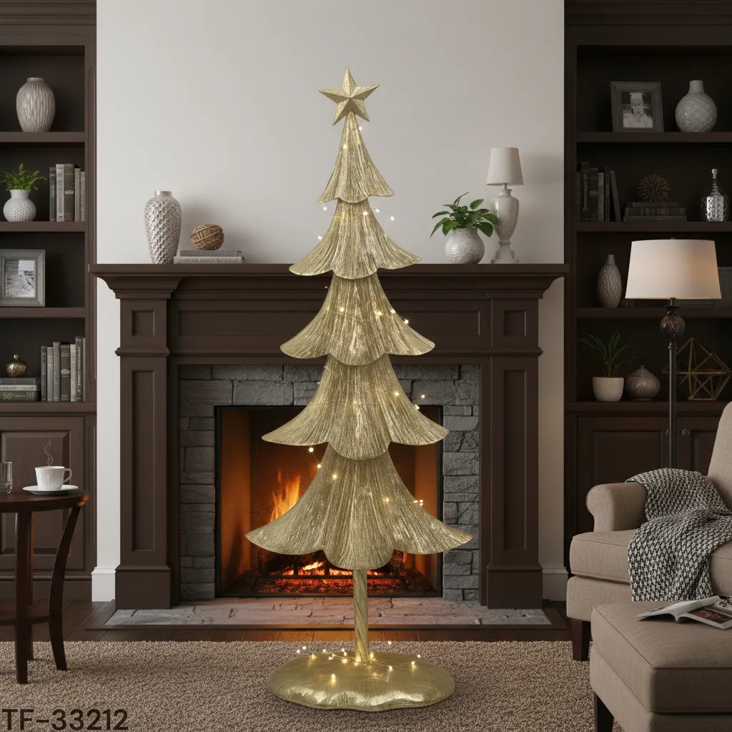 Navidad Arbol de Navidad Metal Dorado - Imagen 6