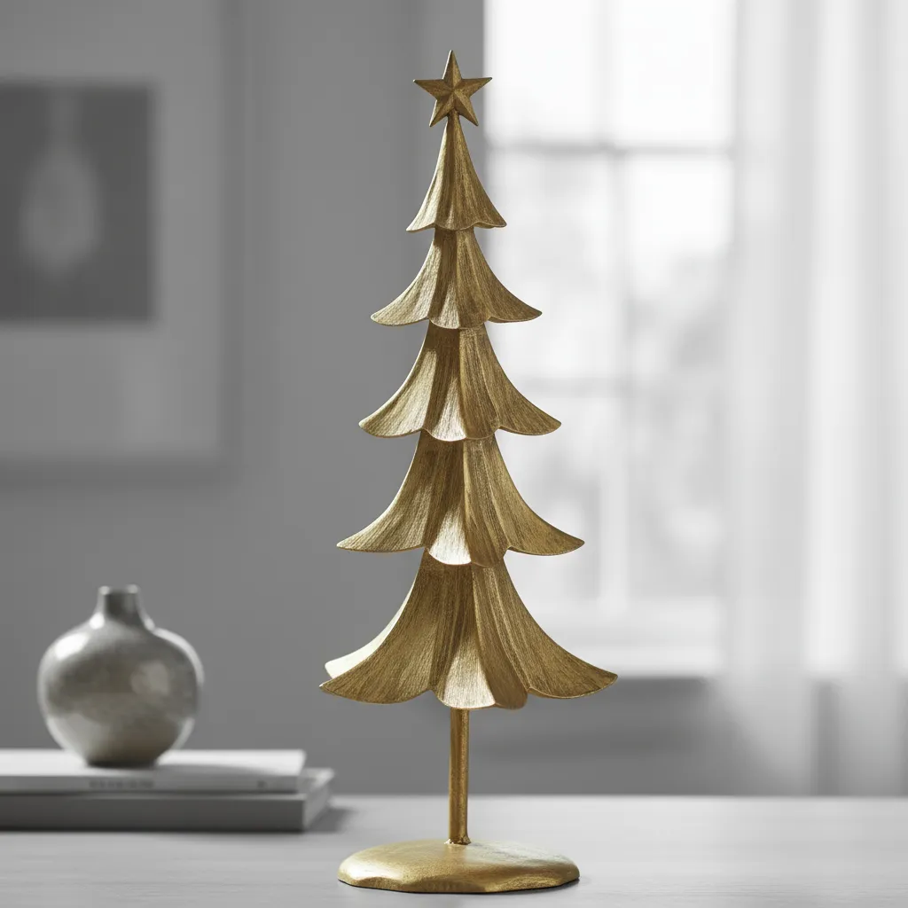 Navidad Arbol de Navidad Metal Dorado - Imagen 5