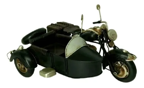 🏍️ Moto Clásica con Sidecar · Miniatura Decorativa de Metal - Imagen 5