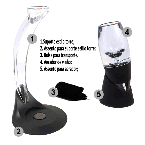 Decantador Oxigenador de vino con base Schon - Imagen 4