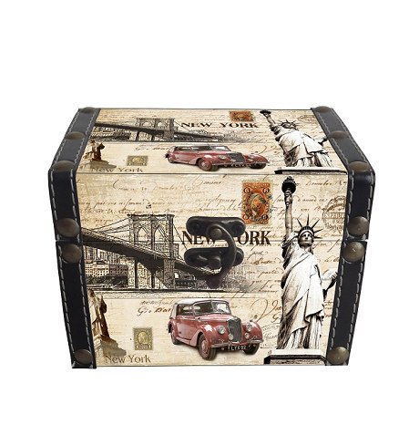 🧳 Cofre Decorativo Vintage · Ciudades & Viajes - Imagen 7