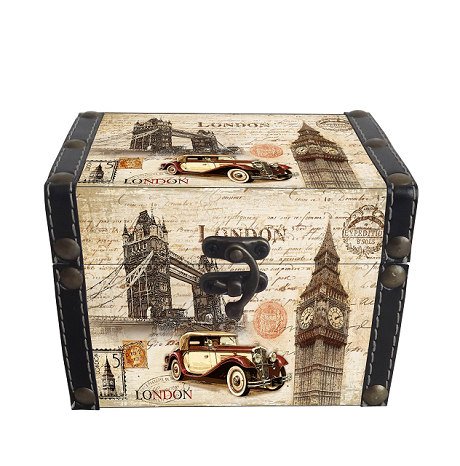 🧳 Cofre Decorativo Vintage · Ciudades & Viajes - Imagen 6