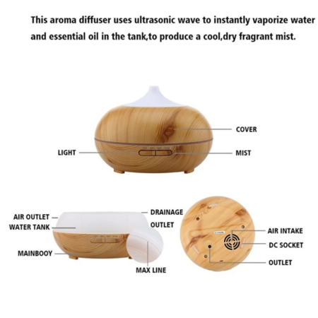 Humidificador Aromatizador Bambu 300ml - Imagen 6