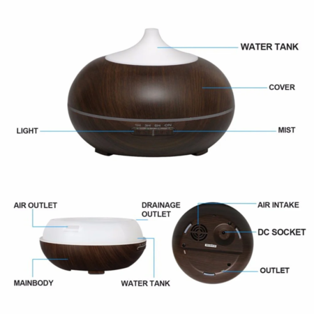 Humidificador Aromatizador Bambu 300ml - Imagen 9
