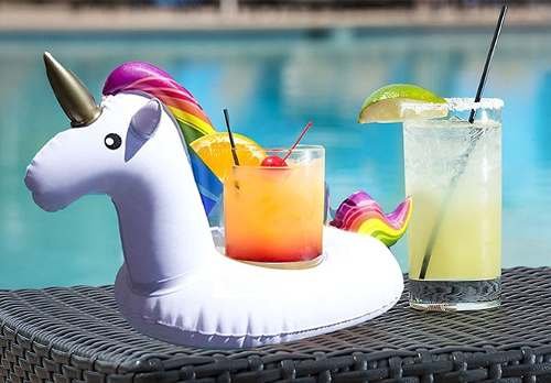 Posavasos portavasos inflables flotadores Unicornio - Imagen 3