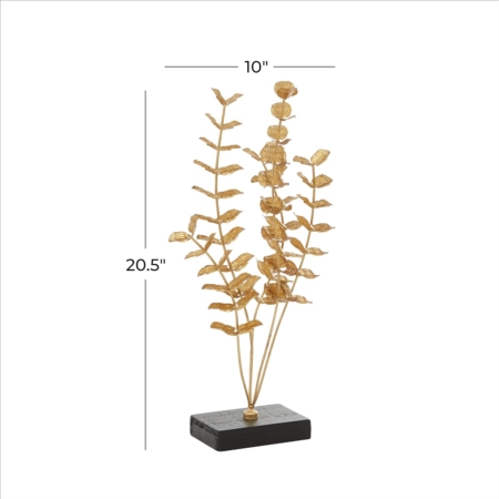 Escultura Planta Hojitas doradas - Imagen 4