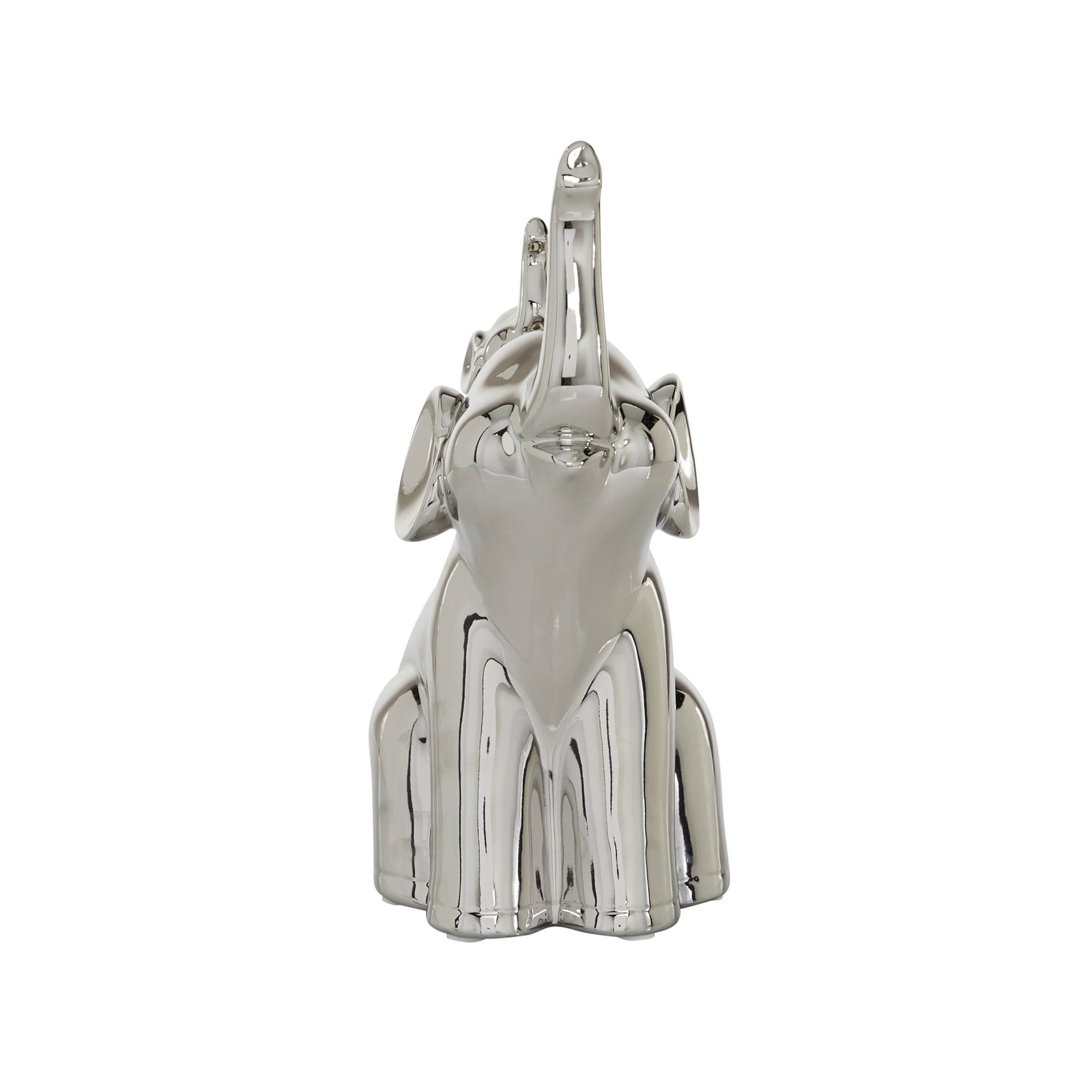 🐘✨ ESCULTURA ELEFANTE GLAM PLATA CROMADA MAMA Y YO - Imagen 4