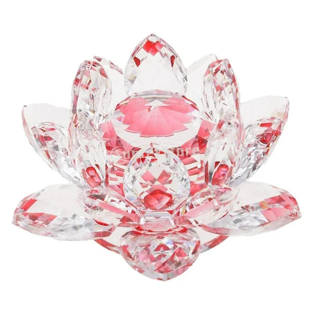 Loto de cristal transparente, flor de cristal brillante con caja de regalo - Imagen 25