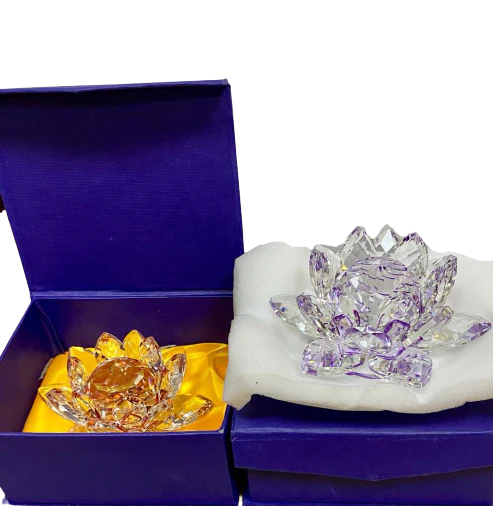 Loto de cristal transparente, flor de cristal brillante con caja de regalo - Imagen 34