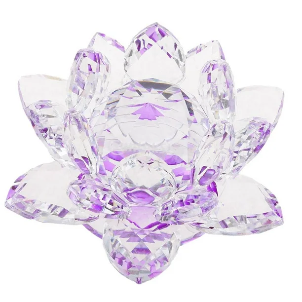 Loto de cristal transparente, flor de cristal brillante con caja de regalo - Imagen 39