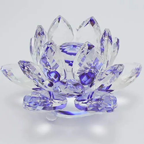 Loto de cristal transparente, flor de cristal brillante con caja de regalo - Imagen 29